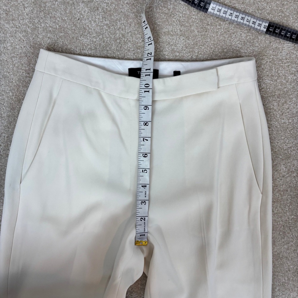 Theory Ivory Admiral Crepe HW Slim Crop Tapered Trousers Size 0 O0109229 - Picture 6 of 8